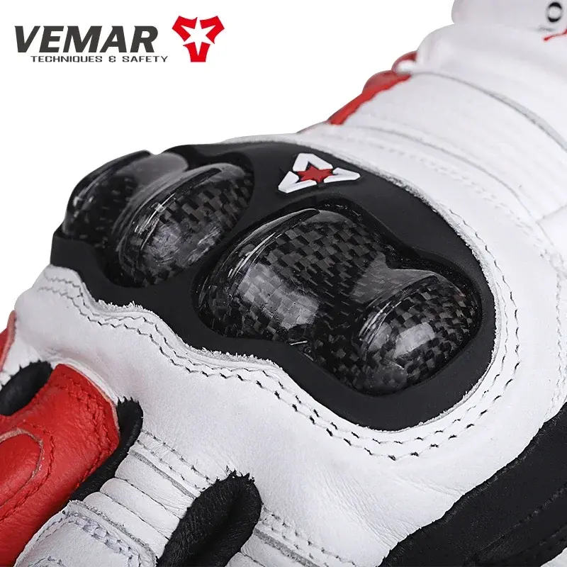 Classic Long Motorcycle Racer Gloves Gloves Men's Leather Protection Racing Gloves Offroad Motorbikes Carbon Fiber Shell Motorbi