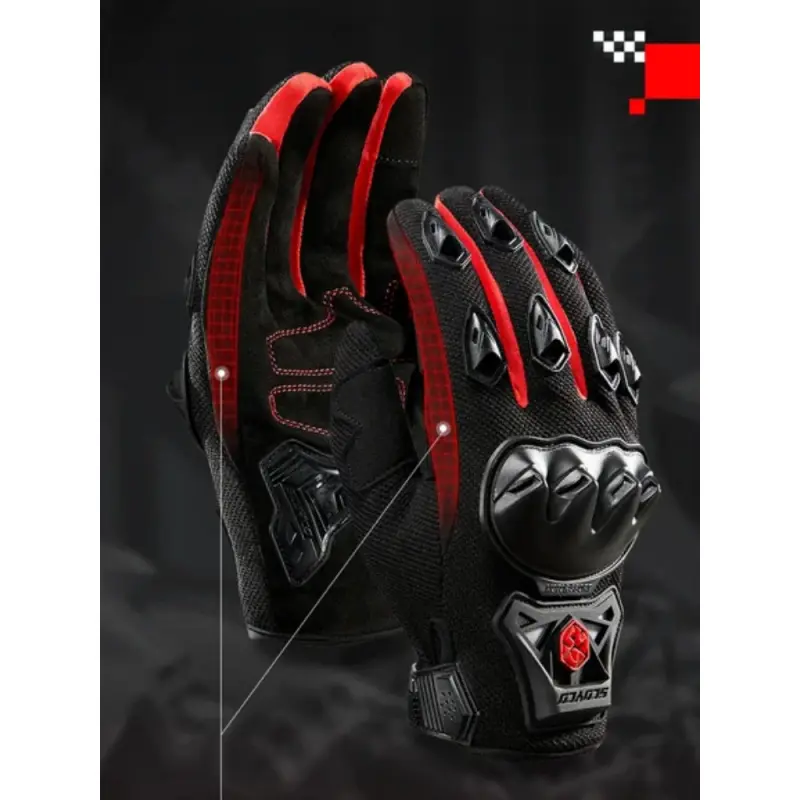SCOYCO MC29-2 Upgrade Breathable Full Finger Motorcycle Gloves Motocross Racing Luvas for MX ATV MTB Dirt Bike Cycling Riding