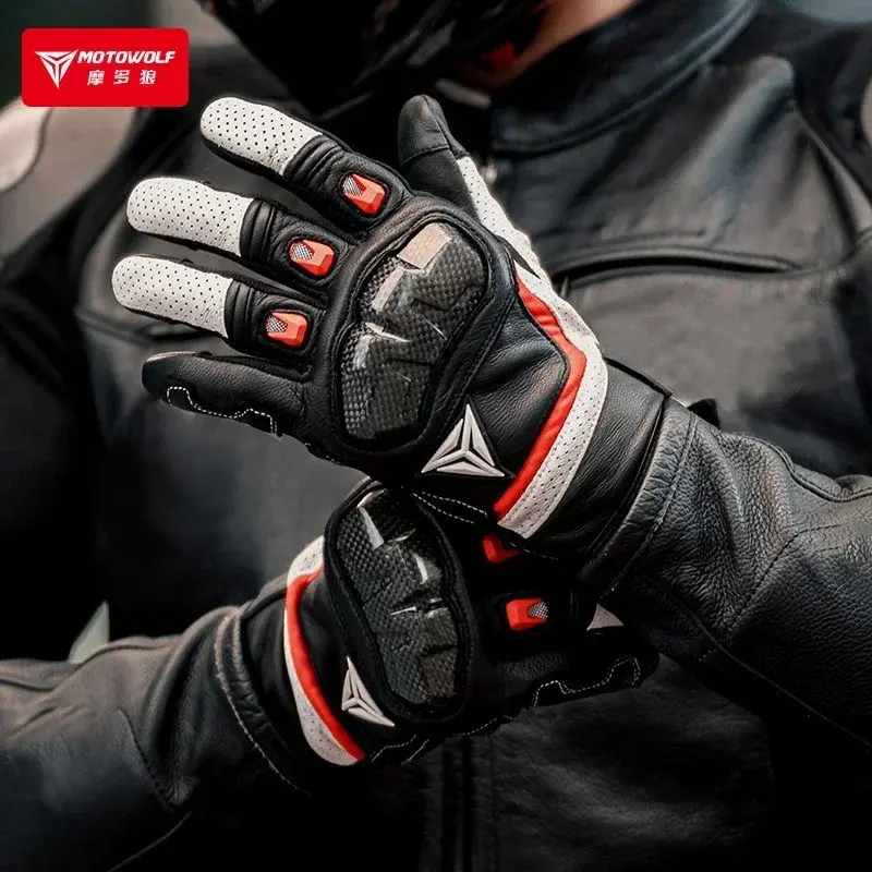 Summer Breathable Mesh Motorcycle Gloves Men/Women Touchscreen Compatible Full Finger with TPR Sliders for Moto Racing & Enduro