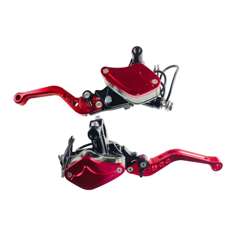 Universal Motorcycle Hydraulic Clutch Kit with Adjustable Brake Levers & Adapter Bracket, Brake Master Cylinder Oil Hose