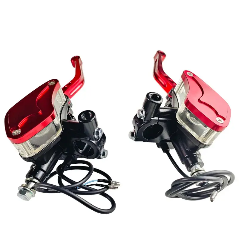 Universal Motorcycle Hydraulic Clutch Kit with Adjustable Brake Levers & Adapter Bracket, Brake Master Cylinder Oil Hose