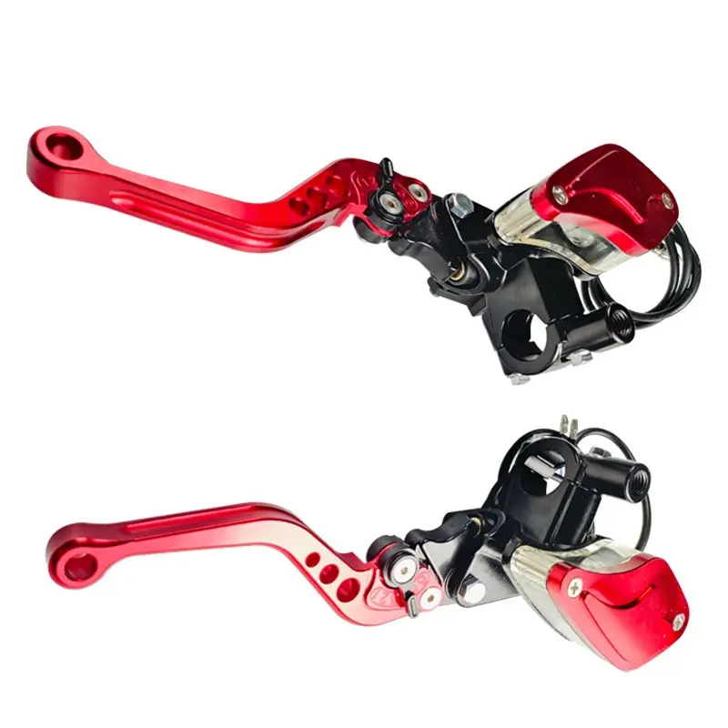 Universal Motorcycle Hydraulic Clutch Kit with Adjustable Brake Levers & Adapter Bracket, Brake Master Cylinder Oil Hose