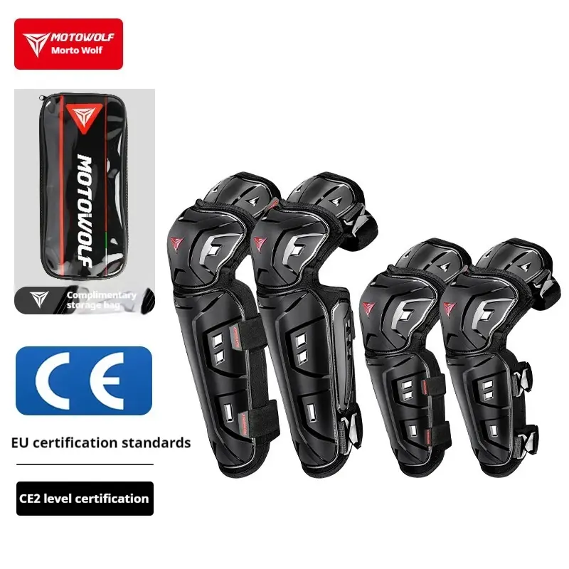 Summer Adjustable Motowolf Motorcycle Knee Protector - D3O Armor CE Certified Lightweight Gear for Motorbike Cycling & Skating