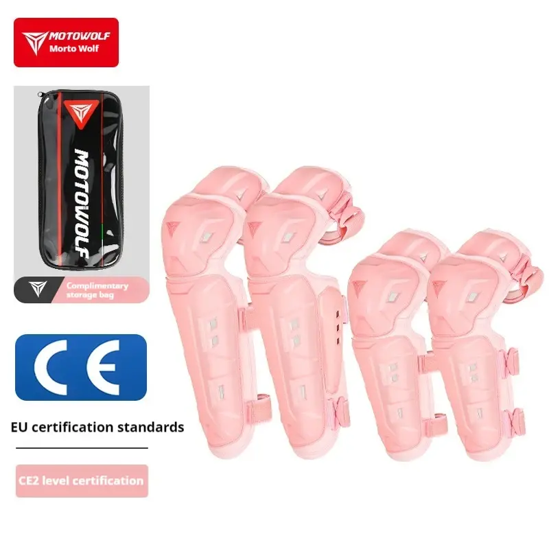 Summer Adjustable Motowolf Motorcycle Knee Protector - D3O Armor CE Certified Lightweight Gear for Motorbike Cycling & Skating