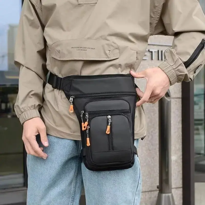 Waterproof Adjustable Drop Leg Bag Thigh Pouch for Men Riding Motorcycle Outdoor Activities Hiking Climbing Fanny Pack Waist Bag