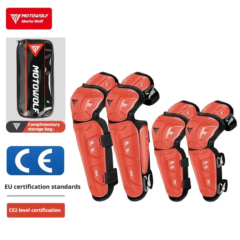 Summer Adjustable Motowolf Motorcycle Knee Protector - D3O Armor CE Certified Lightweight Gear for Motorbike Cycling & Skating