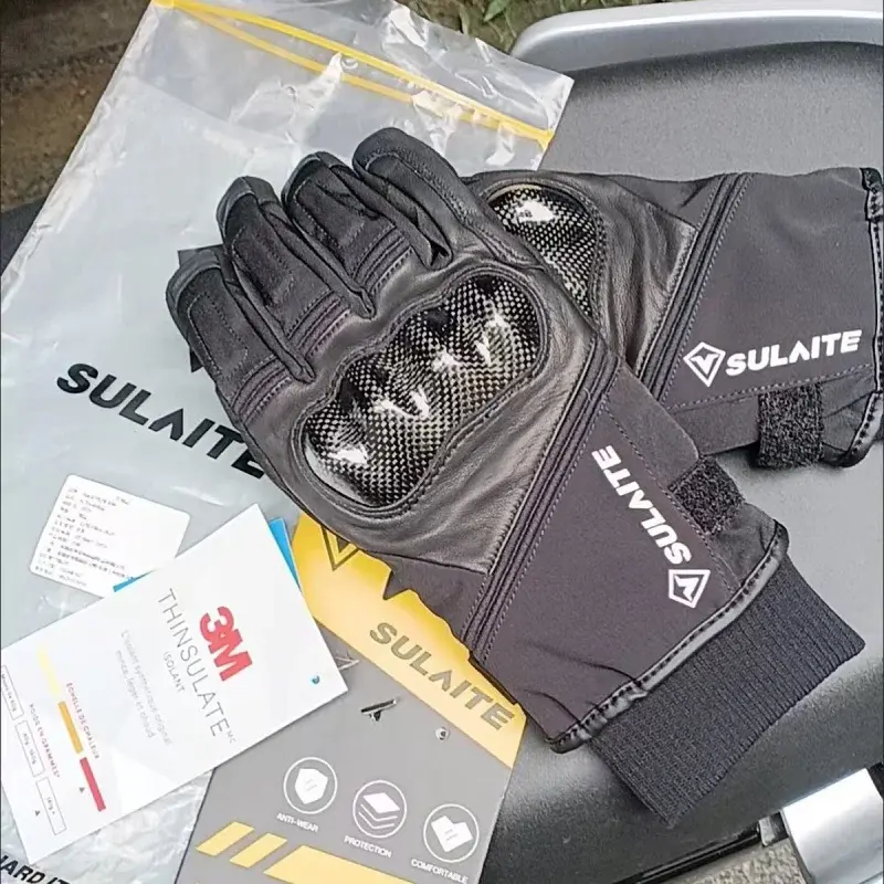 Winter Waterproof Motorcycle Gloves - Genuine Goatskin Leather, Warm Touch Screen, Anti-slip Protection for Men & Women Rider