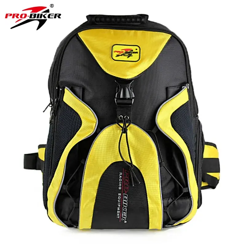 PRO-BIKER Yellow Motorcycle Riding Bicycle High-Capacity Helmet Bags Travel Bag Can Hold Computer Phone With Waterproof Cover