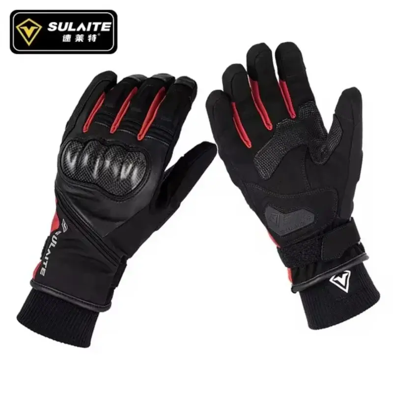 Winter Waterproof Motorcycle Gloves - Genuine Goatskin Leather, Warm Touch Screen, Anti-slip Protection for Men & Women Rider
