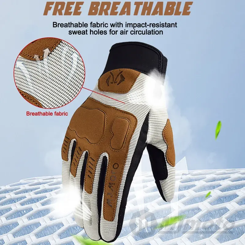 MJMOTO Summer Motorcycle Riding Gloves - Windproof Touchscreen, Non-Slip Palm, Durable & Breathable for Men/Women, ATV Motocross