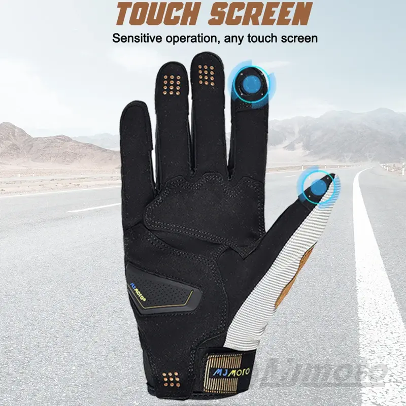 MJMOTO Summer Motorcycle Riding Gloves - Windproof Touchscreen, Non-Slip Palm, Durable & Breathable for Men/Women, ATV Motocross