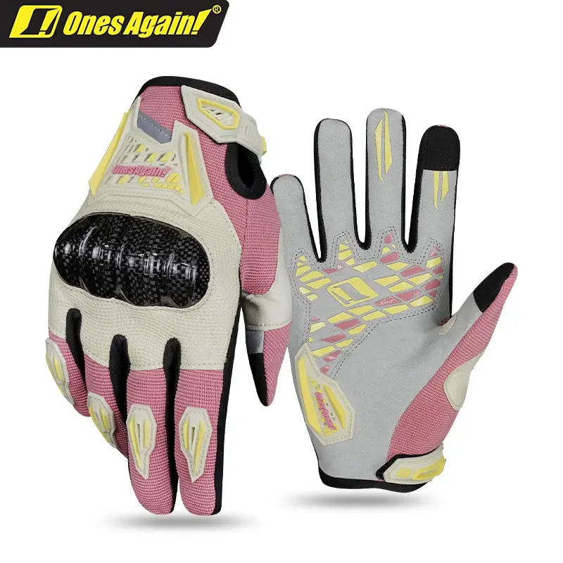 Once Again!Best Summer Breathable Riding Gloves Carbon Fiber Hard Shell Protection Motorcycle Glove for Men/Women Moto Sports