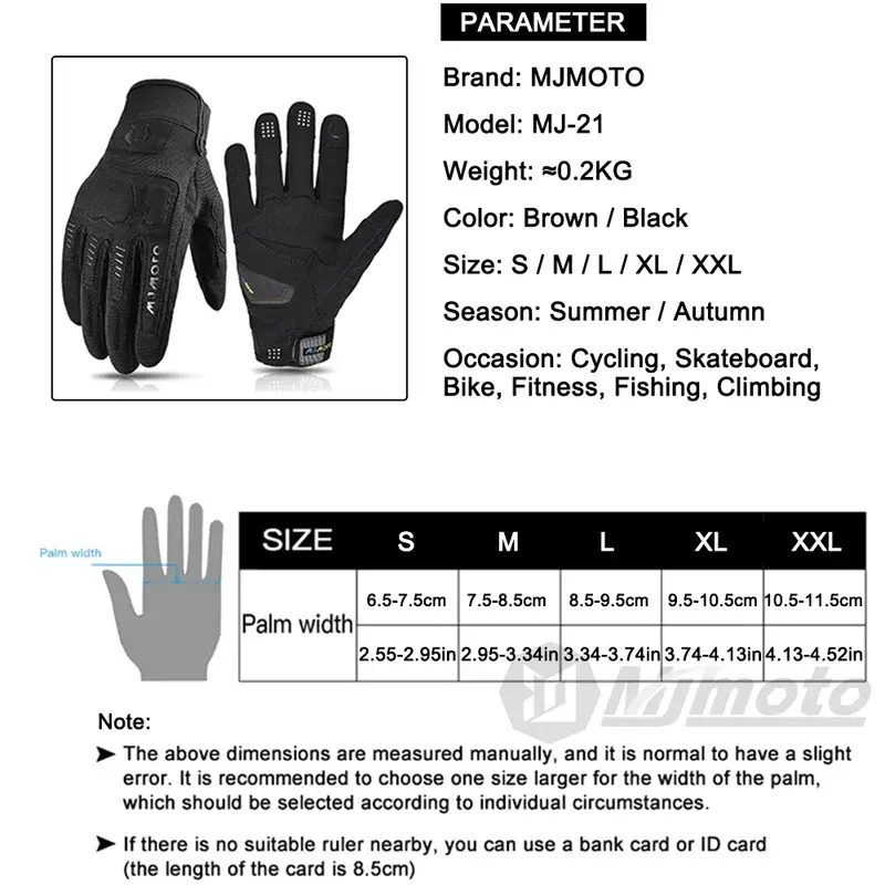 MJMOTO Summer Motorcycle Riding Gloves - Windproof Touchscreen, Non-Slip Palm, Durable & Breathable for Men/Women, ATV Motocross