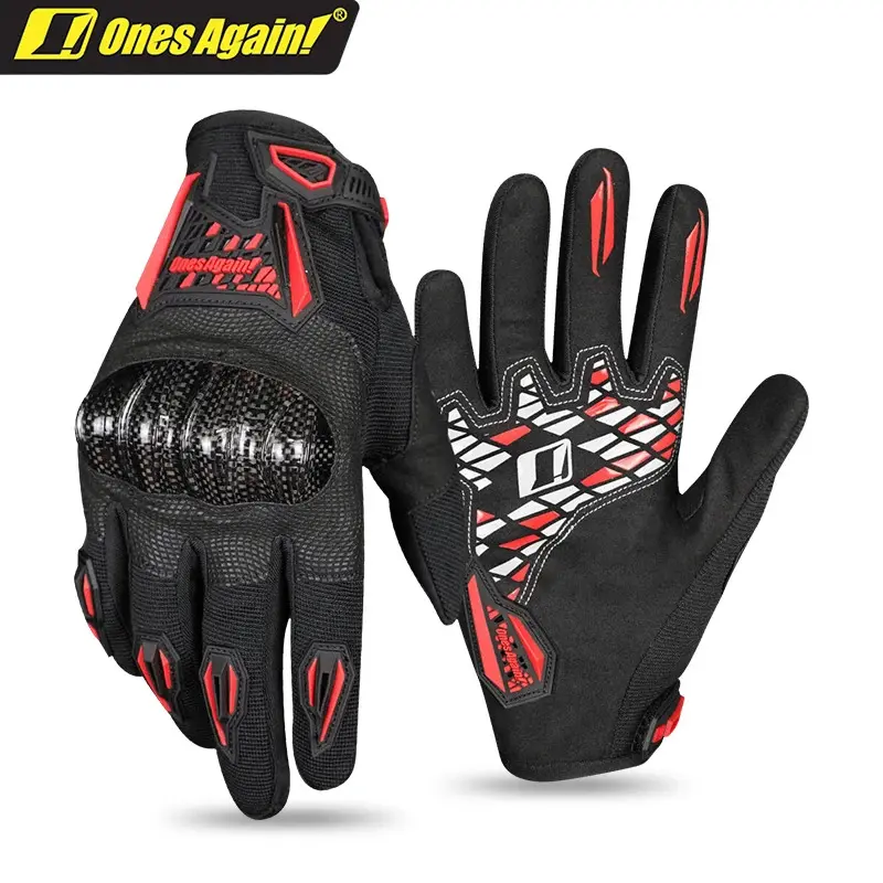 Once Again!Best Summer Breathable Riding Gloves Carbon Fiber Hard Shell Protection Motorcycle Glove for Men/Women Moto Sports