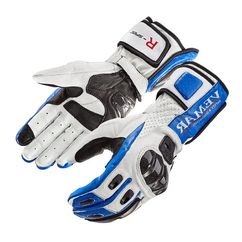 Touch Screen Motorcycle Gloves Genuine Leather Motocross Glove Windproof Protective Carbon Men Women Riding Guantes Moto V-176