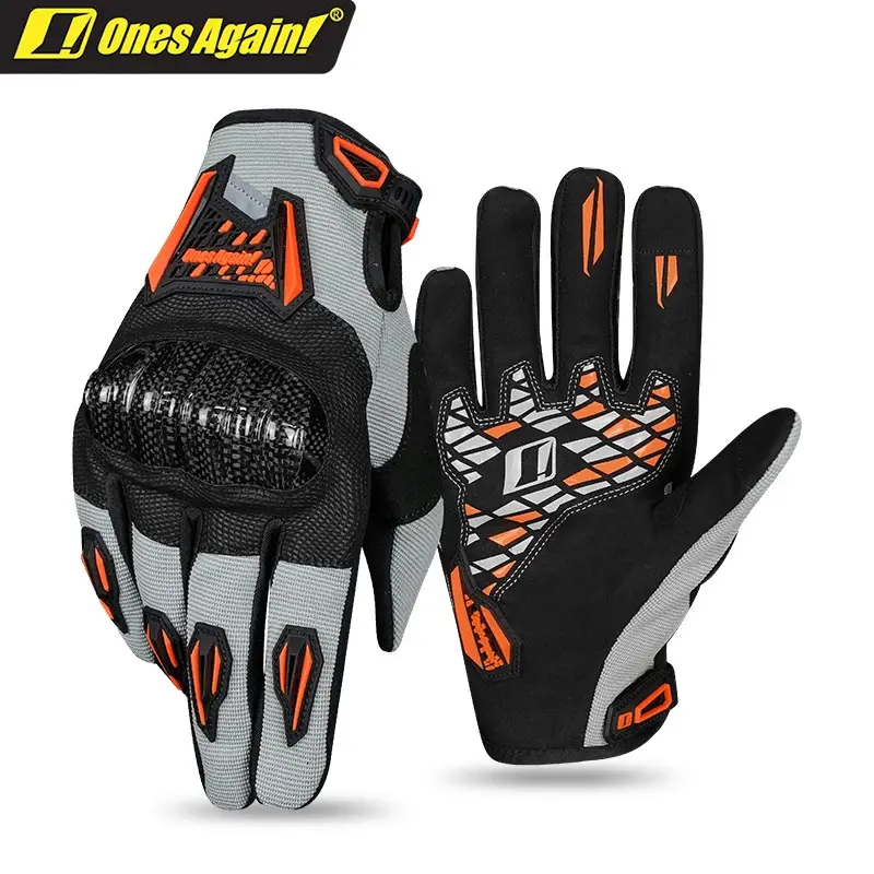 Once Again!Best Summer Breathable Riding Gloves Carbon Fiber Hard Shell Protection Motorcycle Glove for Men/Women Moto Sports