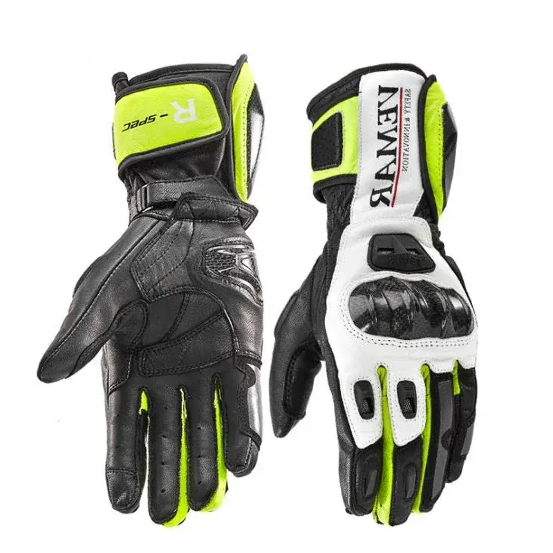 Touch Screen Motorcycle Gloves Genuine Leather Motocross Glove Windproof Protective Carbon Men Women Riding Guantes Moto V-176