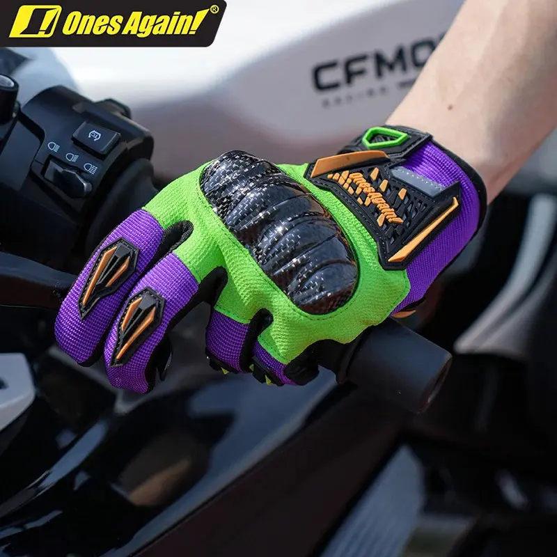 Once Again!Best Summer Breathable Riding Gloves Carbon Fiber Hard Shell Protection Motorcycle Glove for Men/Women Moto Sports