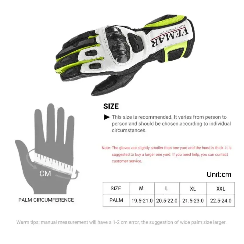 Touch Screen Motorcycle Gloves Genuine Leather Motocross Glove Windproof Protective Carbon Men Women Riding Guantes Moto V-176