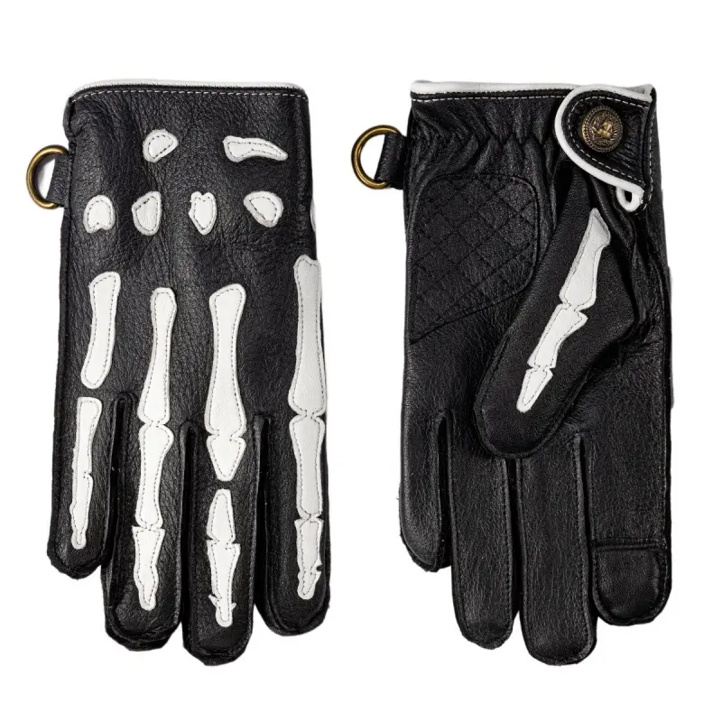 Unisex All Seasons Touchscreen Windproof Deerskin Motorcycle Gloves Retro Design for Women Riding Comfort and Safety Gear