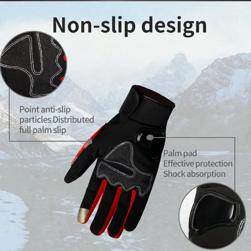 Autumn Winter Warm Motorcycle Cycling Gloves Windproof Full Finger Touch Screen Outdoor Sports Protection Waterproof Glove Moto