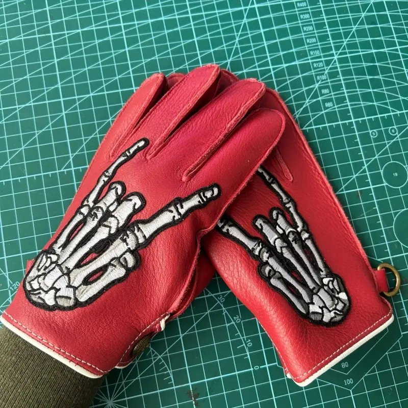 Unisex All Seasons Touchscreen Windproof Deerskin Motorcycle Gloves Retro Design for Women Riding Comfort and Safety Gear