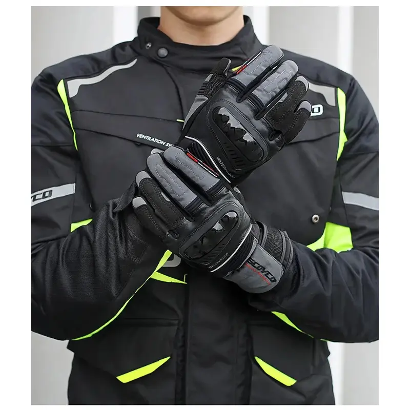 SCOYCO Winter Keep Warm Riding Gloves For Motorcycle Waterproof Offroad Glove Ski Outdoor Sports Men's Motorbike Luvas MC82