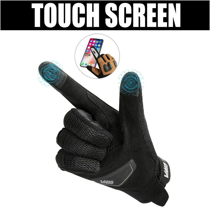 Brown Ergonomic Anti-Fall Motorcycle Gloves accesorio de moto for Men  Spring/Summer Touch-Sensitive Racing Glove with TPU Shell
