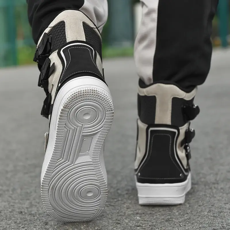 Retro Cruise Motorcycle Riding Boots Men Travel Leisure Adjust High top Shoes Windproof Off-Road rally Protective Motorbike Shoe