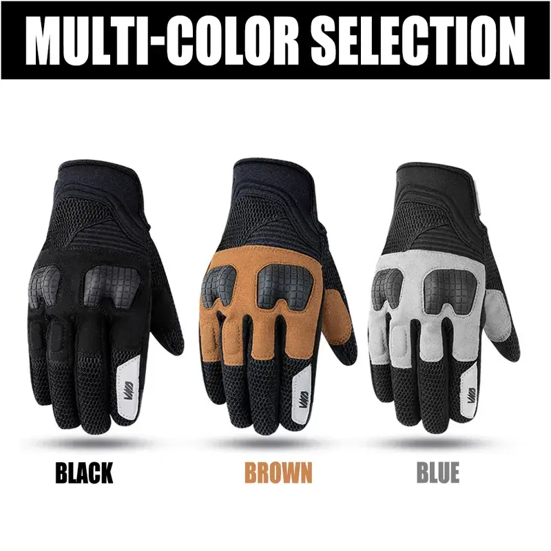 Brown Ergonomic Anti-Fall Motorcycle Gloves accesorio de moto for Men  Spring/Summer Touch-Sensitive Racing Glove with TPU Shell