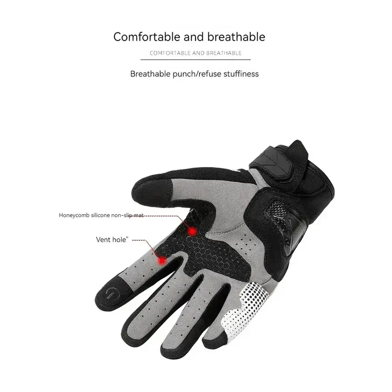 Fashion Motorcycle Gloves Carbon Fiber Anti-Case Guantes Moto Men Motorbike Riding Gloves Touch Screen Moto Motocross Gloves