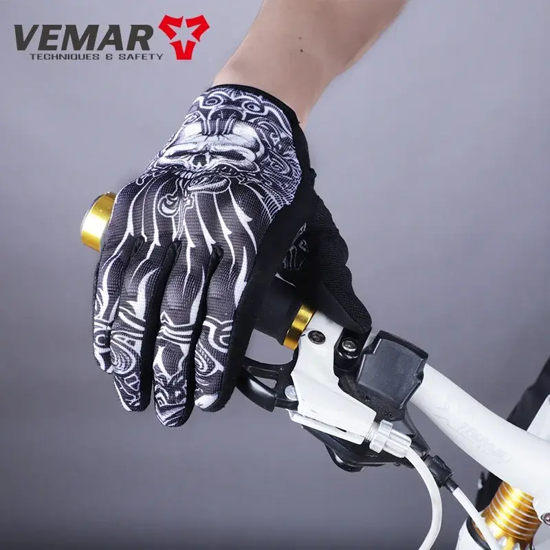VEMAR Summer Motorcycle Gloves in the middle of Men Moto's Skull Mesh Glove Motorcyclist Touch Screen Biker Gloves Guantes Moto