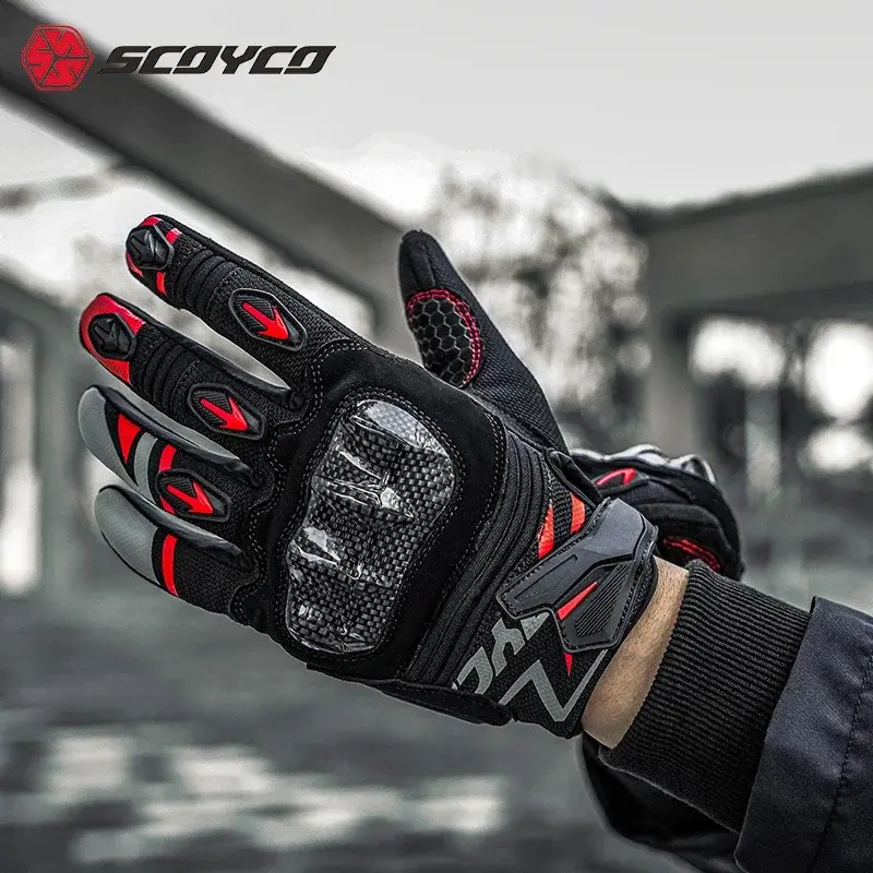 SCOYCO MC137 Motorcycle Gloves Spring/Summer Cycling Rider Racing Guantes Moto Men Women Anti-fall Breathable Luvas Motocross