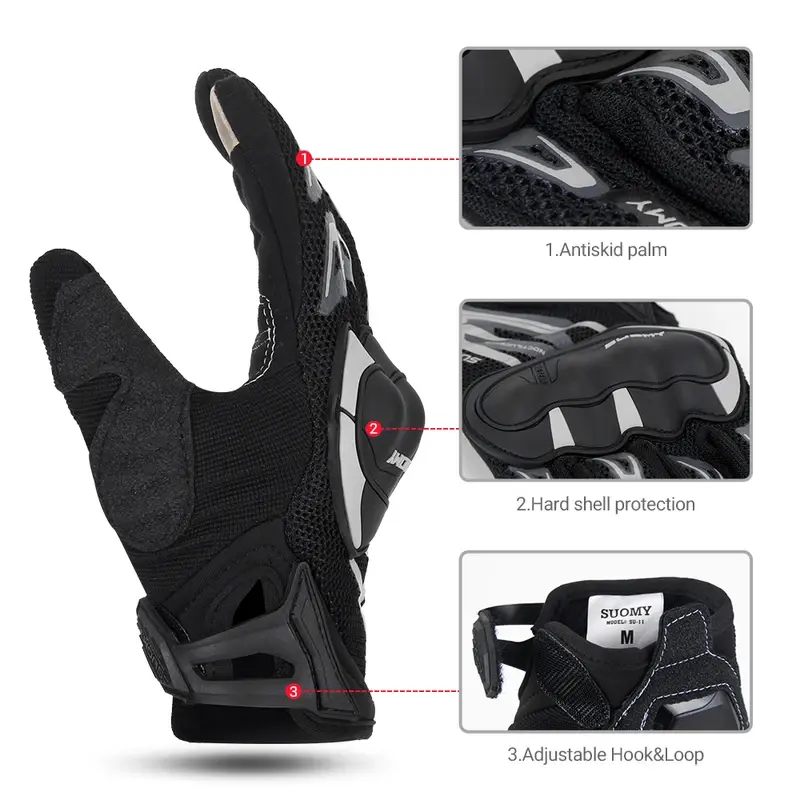 Breathable Mesh Motorcycle Riding Gloves for Men & Women, Summer Touchscreen Motocross Racing Glove with Anti-Slip Grip for men