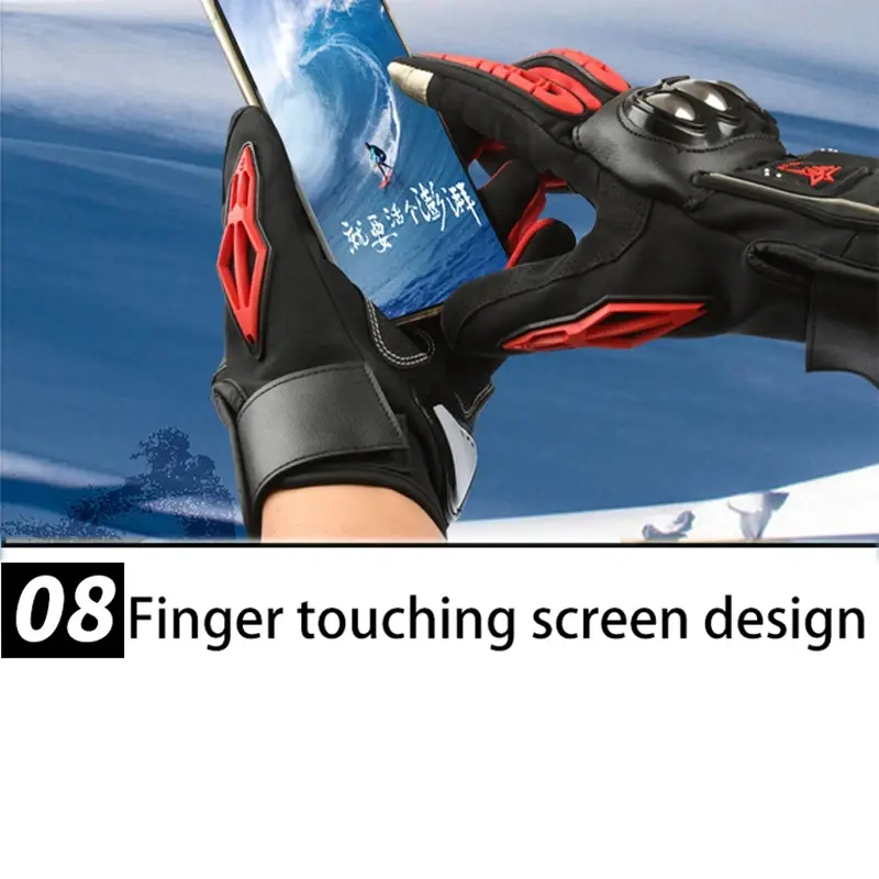Anti-fall Non-slip Touch Screen Motorcycle Riding Gloves Motor Full Finger Man Women Motorcross Glove Bicycle Cycling Waterproof