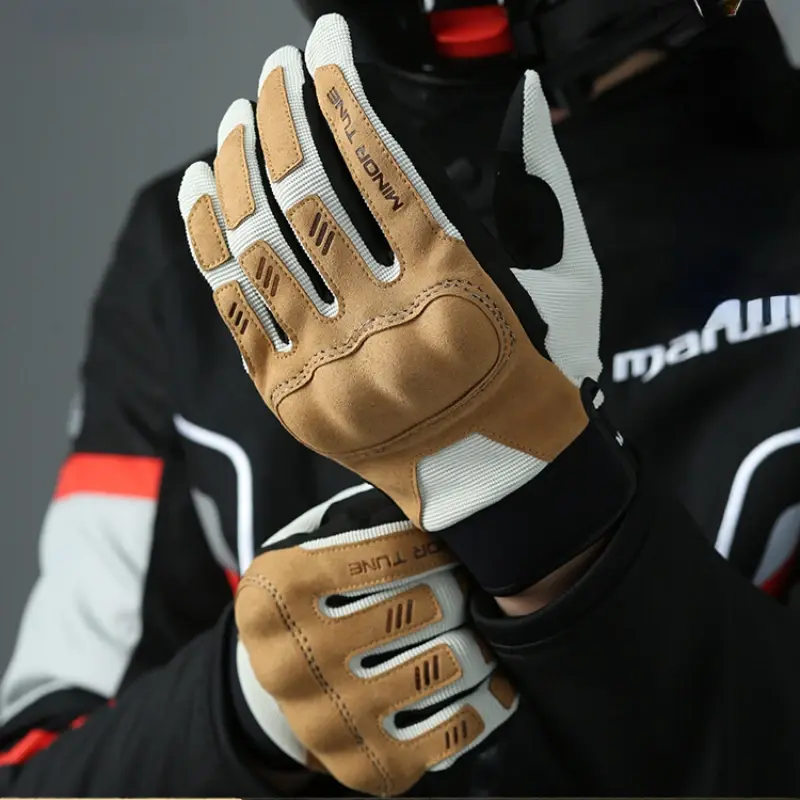 MINOR TUNE Motorcycle Cycling Gloves Rider Equipment Macaron Style Breathable in Summer Wear-resisting Gloves with Touch Screen