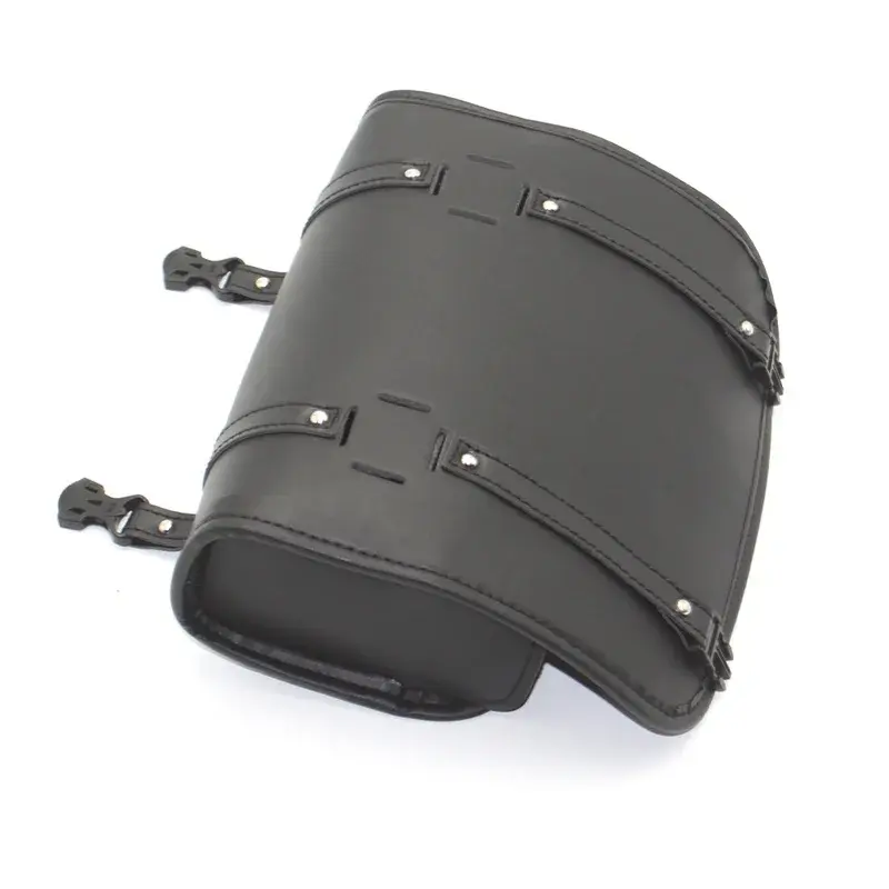 Universal Motorcycle Front Fork Storage Bag - Heavy-Duty PU Leather, Quick-Install Straps, Roomy Capacity for Tools/Phone/Gloves