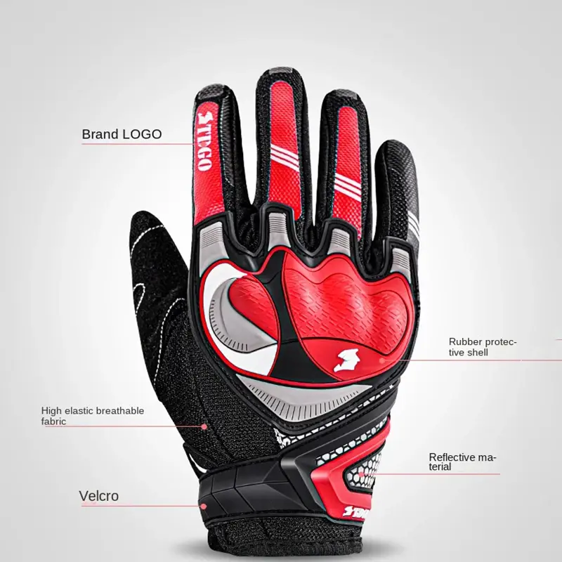 Men's Breathable Touchscreen Full-Finger Motorcycle Gloves Motorbike Racing & Outdoor Sports Gloves for Crossbike Riding gear