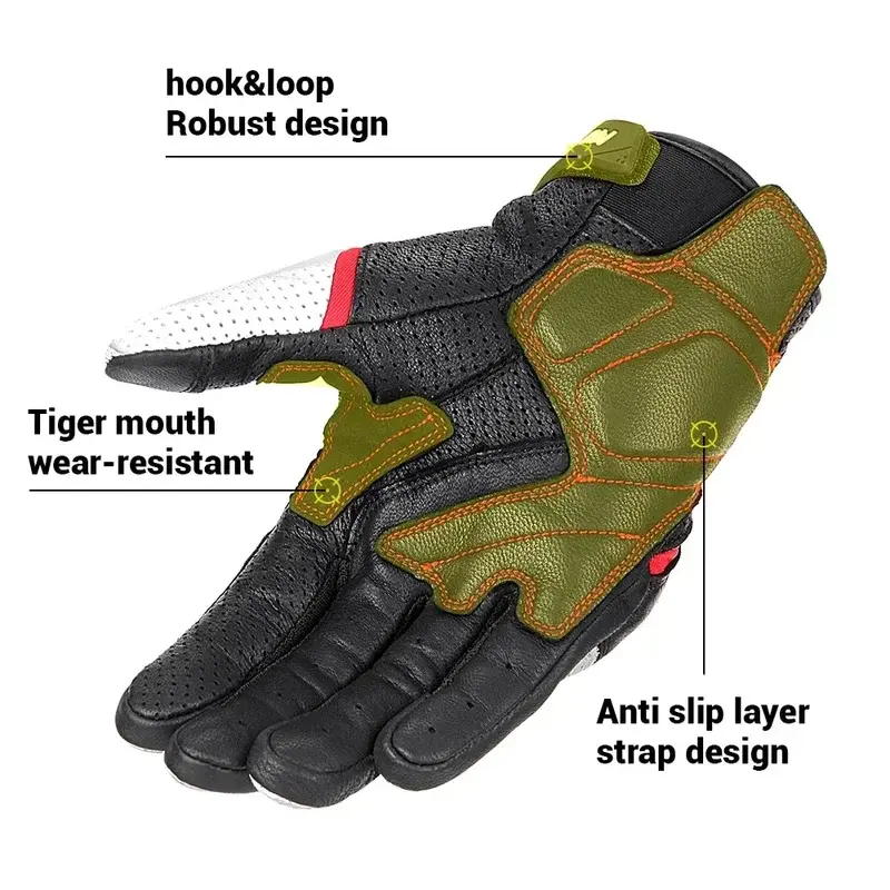 Genuine Leather & Carbon Fiber Motorcycle Gloves - All-Season Protection for Bikers & Motocross Enthusiasts Winter Warmth Glove