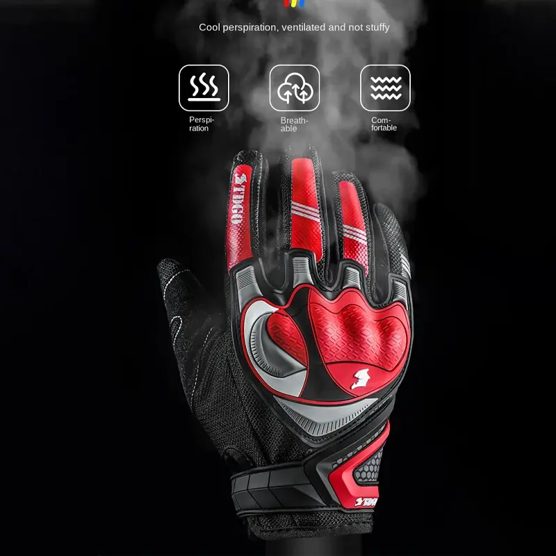 Men's Breathable Touchscreen Full-Finger Motorcycle Gloves Motorbike Racing & Outdoor Sports Gloves for Crossbike Riding gear
