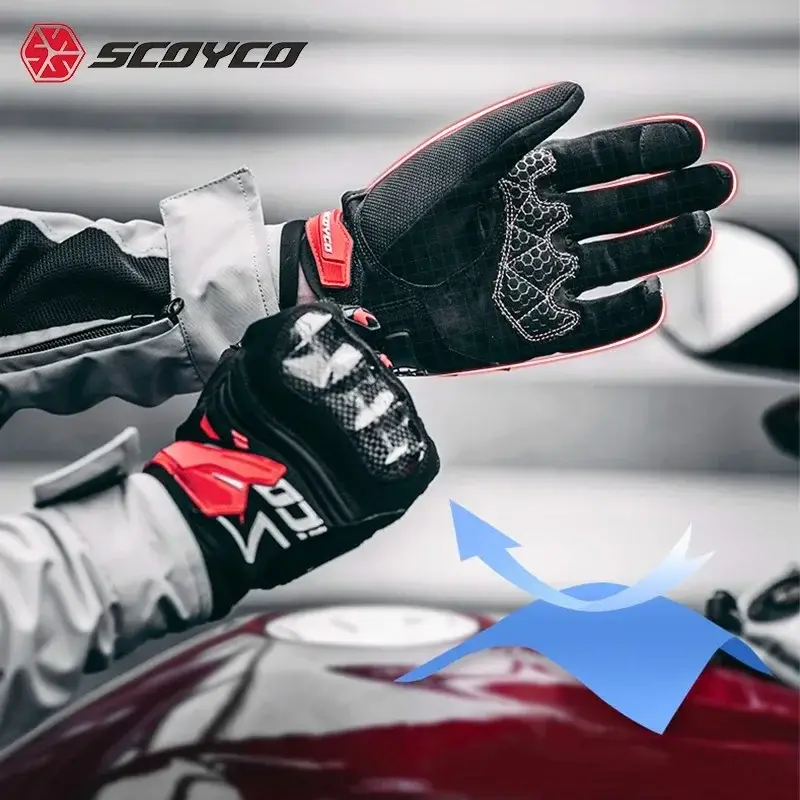 SCOYCO Summer Racing Motorcycle Gloves Breathable Mesh Motorbike Gloves Touch Function Moto Motocross Off Road Riding mitten