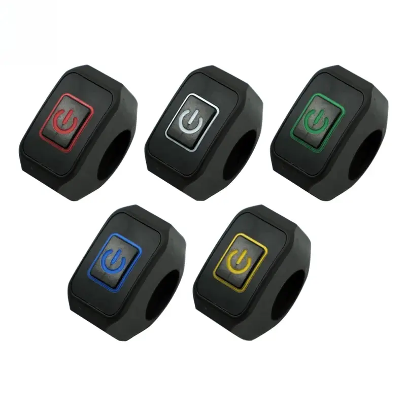 Motorcycle Switch Headlight Horn Modified Control Switches Handlebar Mount 5 Color Button with LED Light Motorbike Accessories