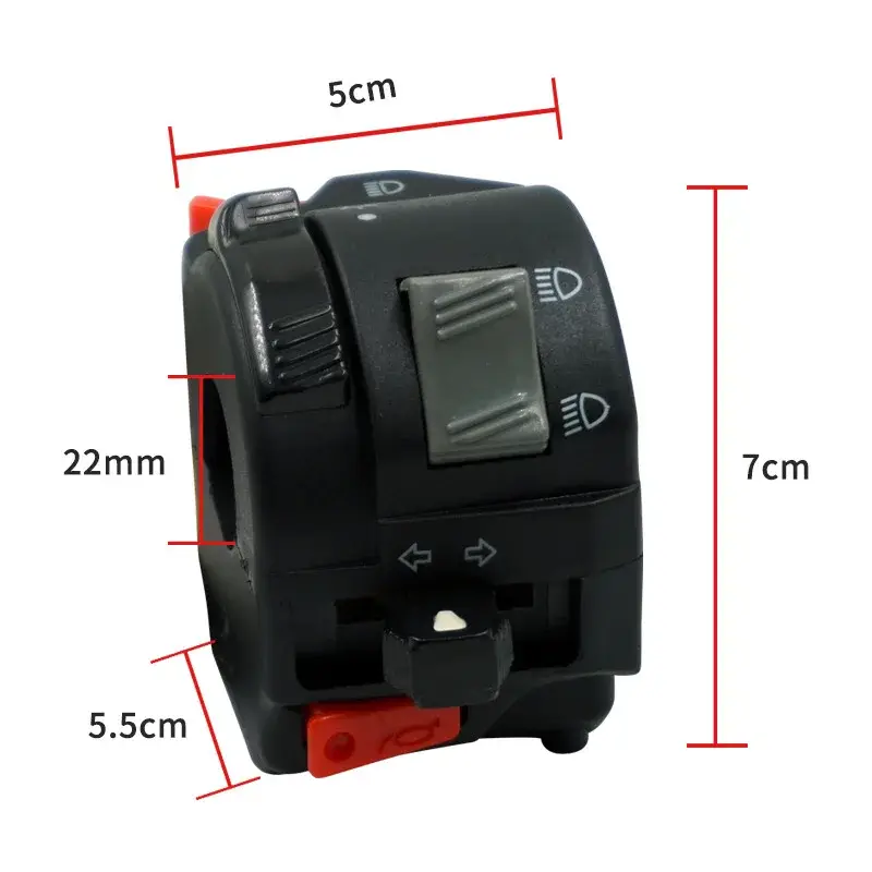 22mm 7/8 "left handlebar control switch button motorcycle headlight fog light turn signal for Suzuki Honda Yamaha rxk125 YBR 125