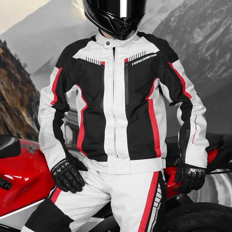 Men's Abrasion-Resistant Motorcycle Jacket Waterproof, Windproof Racing Gear with Removable Armor, Warm & Durable M-XXXL