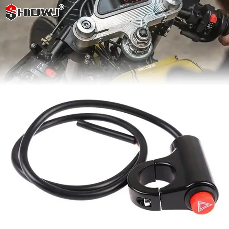 Motorcycle flash switch hazard light switch button double flash warning scooter electric vehicle modified emergency signal lamp