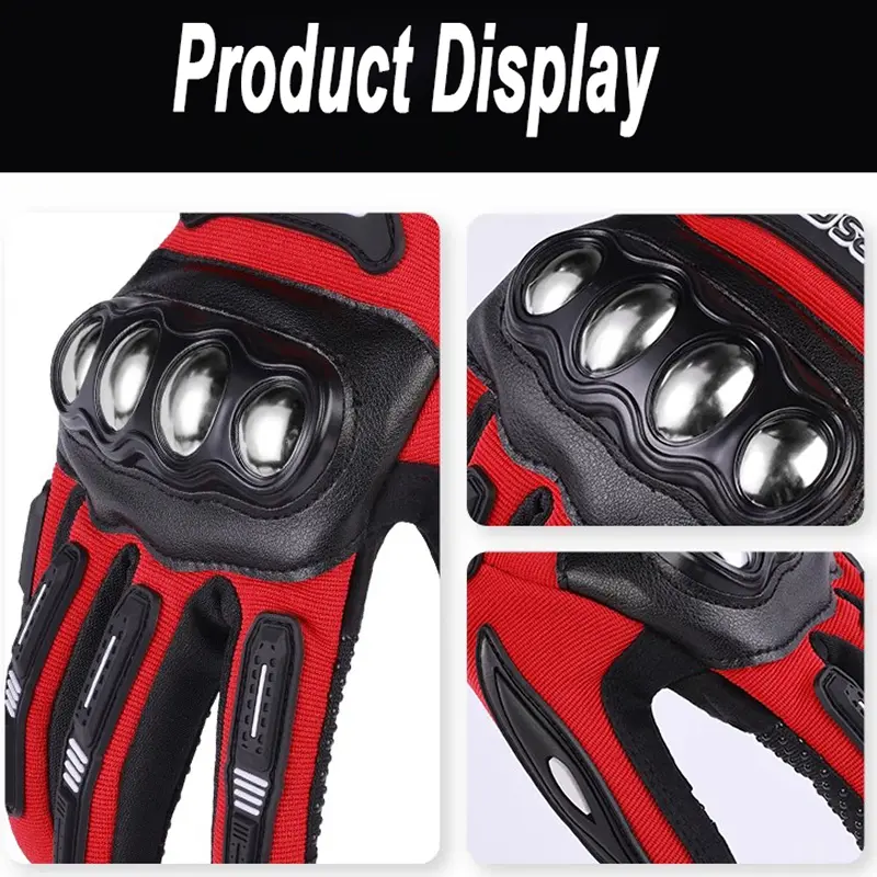 Breathable MX Motorcycle Riding Gloves Hard Knuckle Armor, Smart Touchscreen & Anti-Slip Design Summer Riding Essentials Luvas