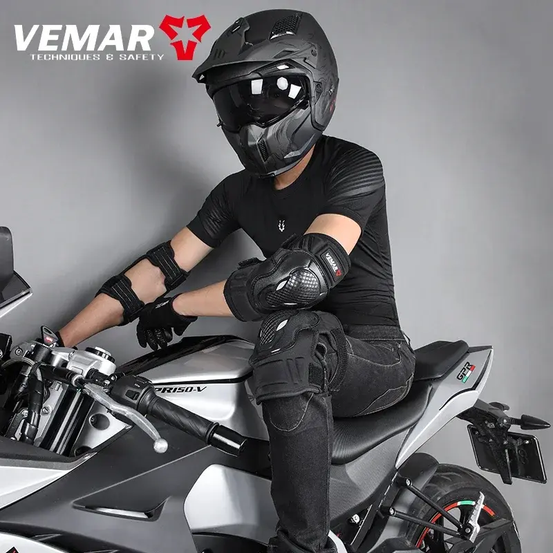 VEMAR Knee and Elbow Protectors Motorcycle Leg Brace Elbow Pads protection Men Riding Women Accesorios Motocross E-19 E-20 4Pcs