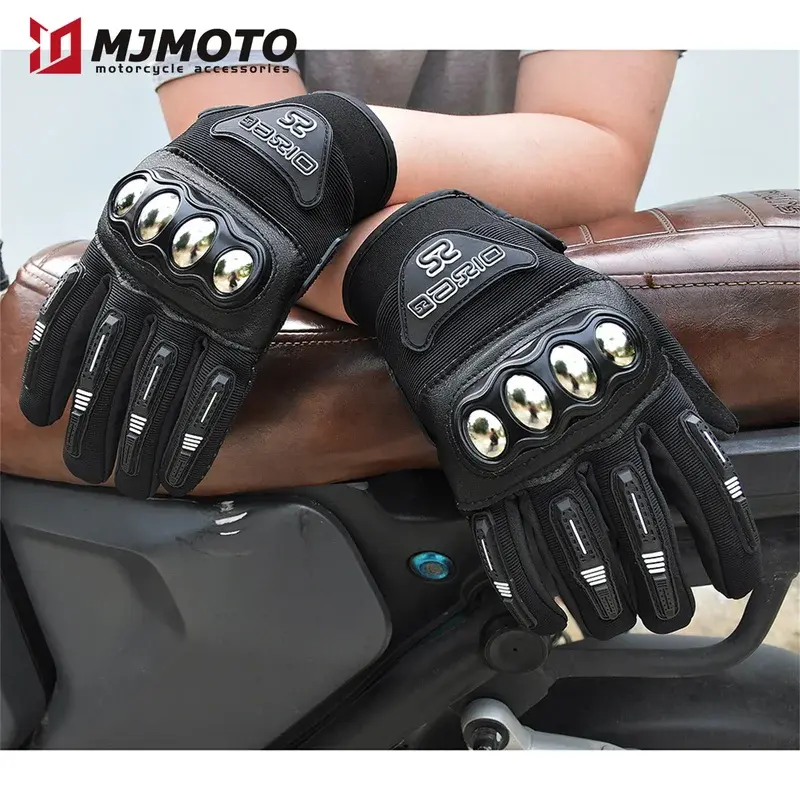 Breathable MX Motorcycle Riding Gloves Hard Knuckle Armor, Smart Touchscreen & Anti-Slip Design Summer Riding Essentials Luvas