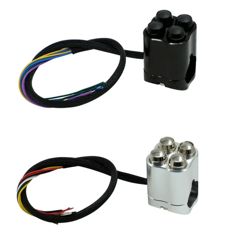 4 Function 28mm Motorcycle Handlebar Switches Mount Switch Start Headlight Hazard Brake Fog Light Turn Signal Button Self-Lock
