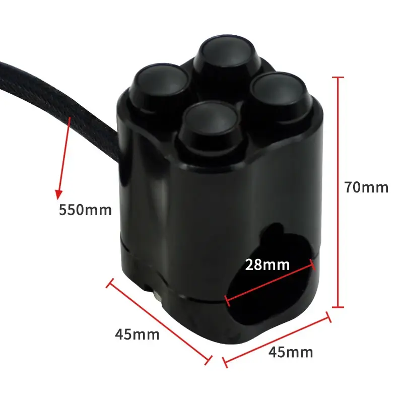 4 Function 28mm Motorcycle Handlebar Switches Mount Switch Start Headlight Hazard Brake Fog Light Turn Signal Button Self-Lock